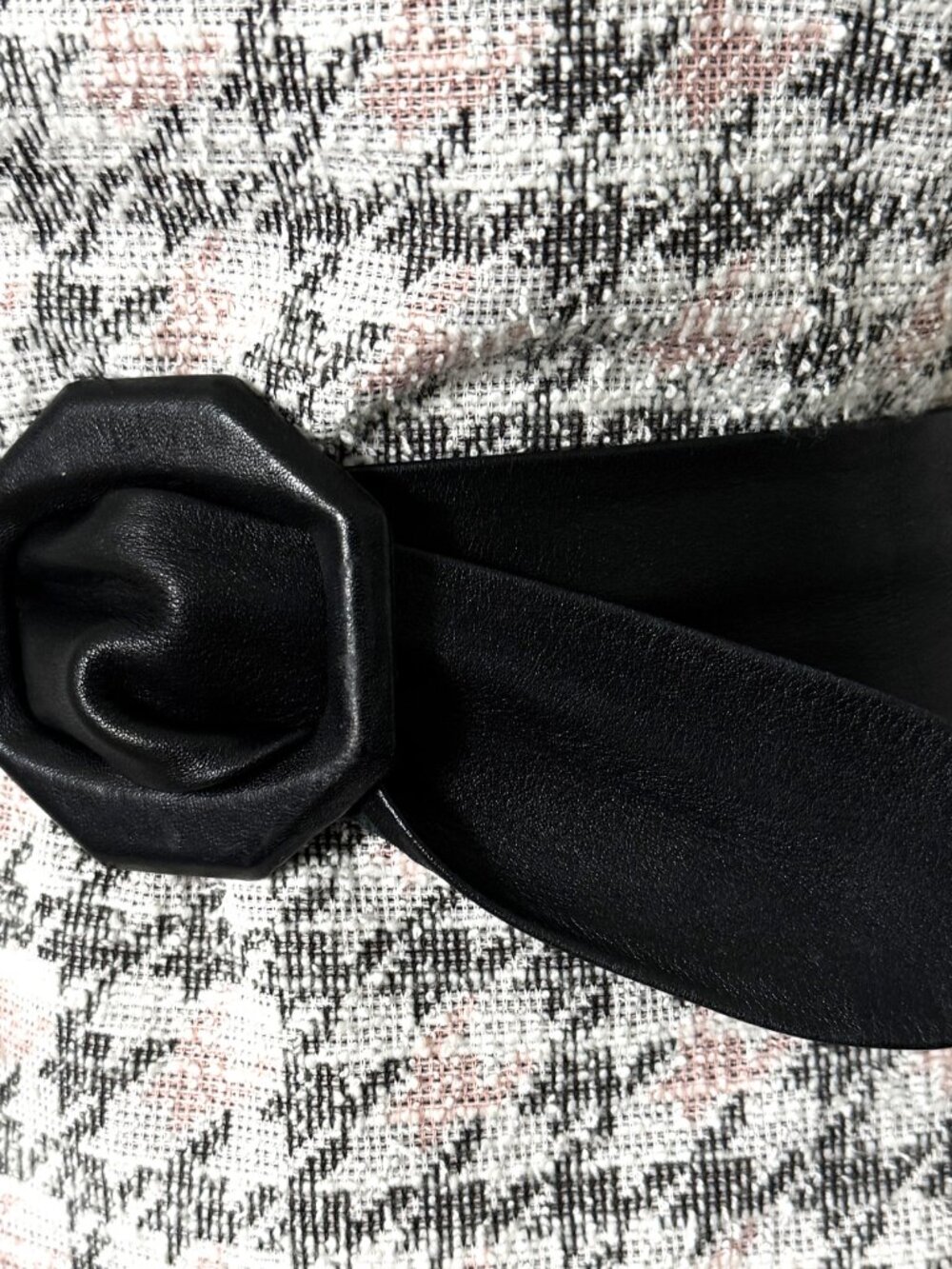 Women's Belt Vintage black leather fashion dress belt size S/M - Picture 4 of 9